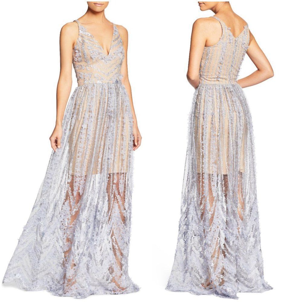 DRESS THE POPULATION Chelsea Lace A-line Gown NWOT